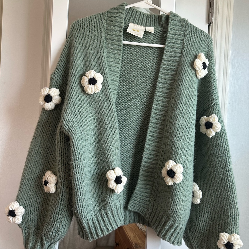 Maeve Susannah Cardigan 3-D Floral Appliqués OS - Picture 3 of 6